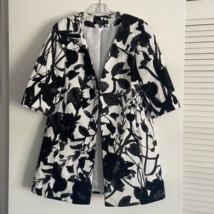 Nine West Black and White Floral Print Jacket